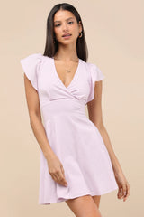 Sweeten Me Up White Flutter Sleeve Mini Dress With Pockets