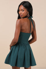 Cinzia Emerald Rhinestone Mini Dress