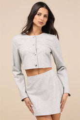 Preppy Pursuit Heather Grey Two-Piece Long Sleeve Mini Dress