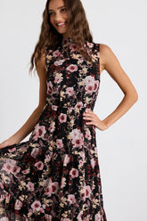 In My Dreams Mauve Floral Print Midi Dress