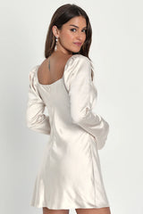 Sensational Fate Emerald Green Satin Cowl Neck Mini Dress