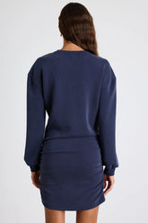 Bellamy Navy Jersey Knit Long Sleeve Mini Dress