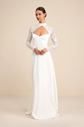 Keeley Lace Mock Neck Long Sleeve Maxi Dress