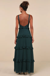 Sincerely Poised Light Blue Backless Bustier Tiered Maxi Dress