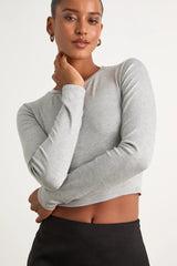 Begin with the Basics Olive Green Long Sleeve Crop Top