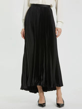 Ankle Length Pleated Satin Skirt