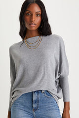 Verla Beige Dolman Sleeve Sweater Top