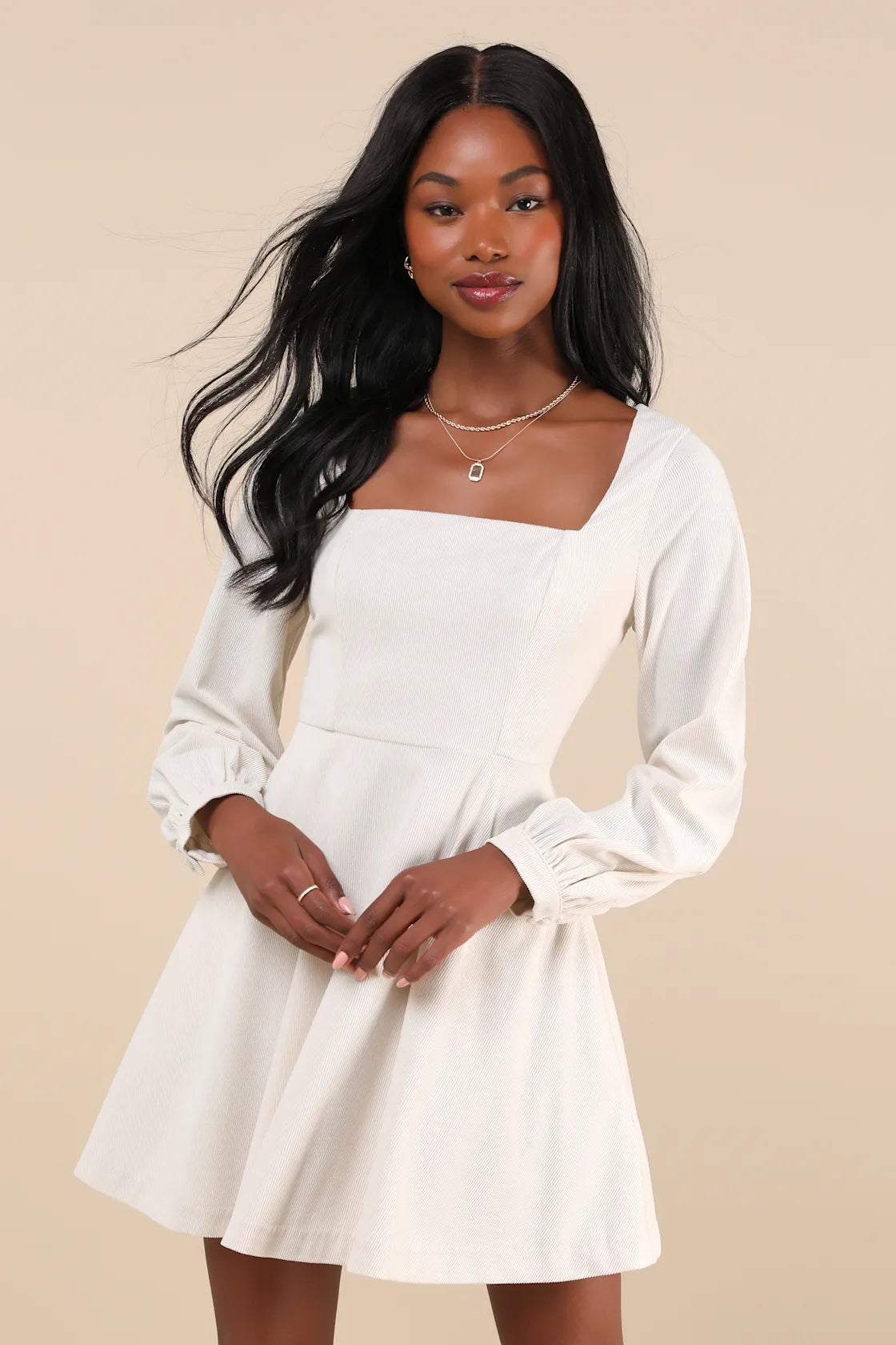 Daily Affection Brown Floral Corduroy Mini Dress With Pockets