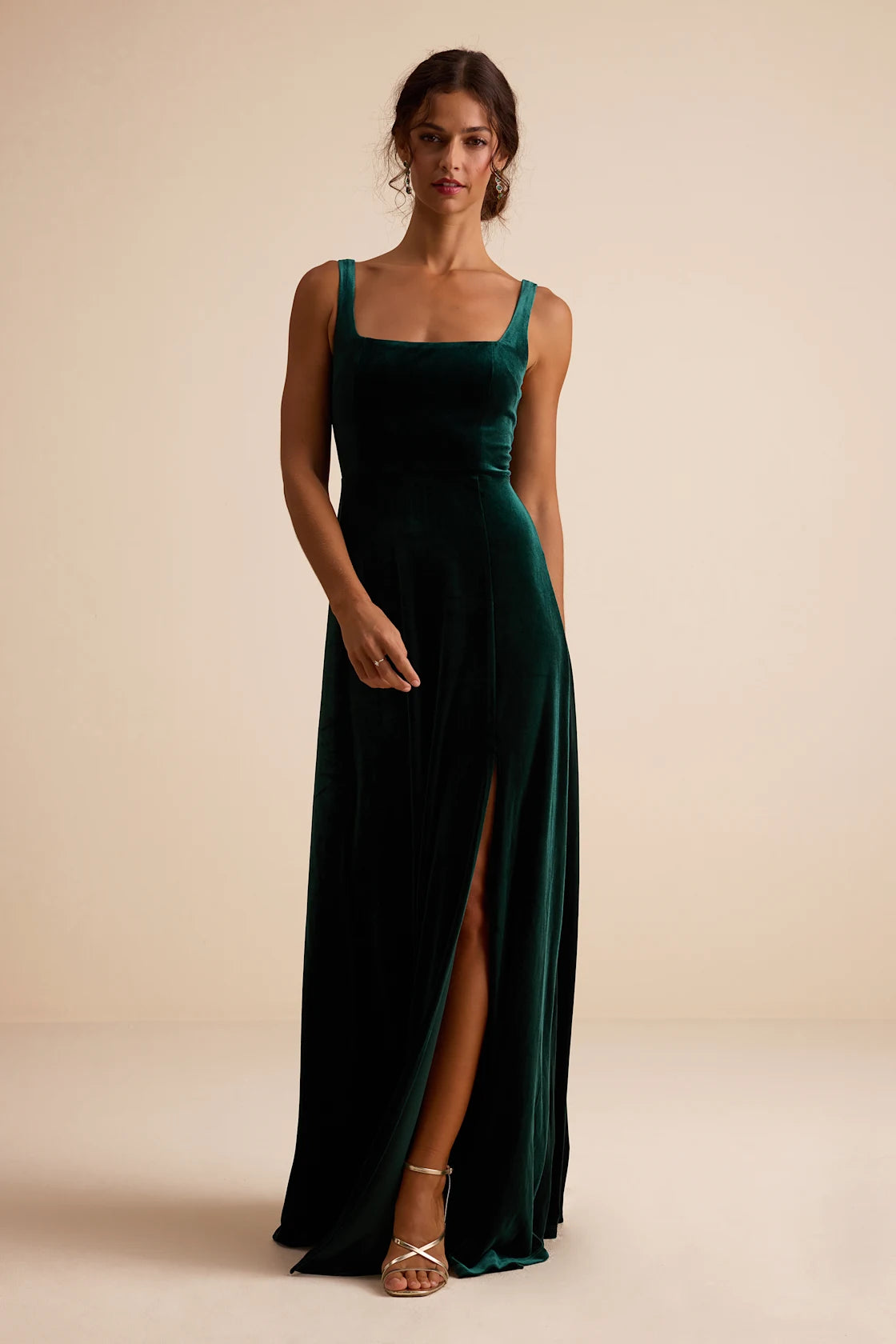 Graceful Invite Dark Plum Velvet Square Neck Lace-Up Maxi Dress