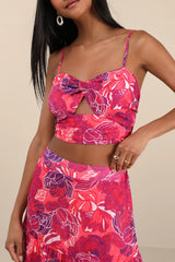 Floating Through Flowers Multi Floral Two-Piece Midi Dress