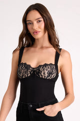 Letty Black Lace Bustier Tank Top