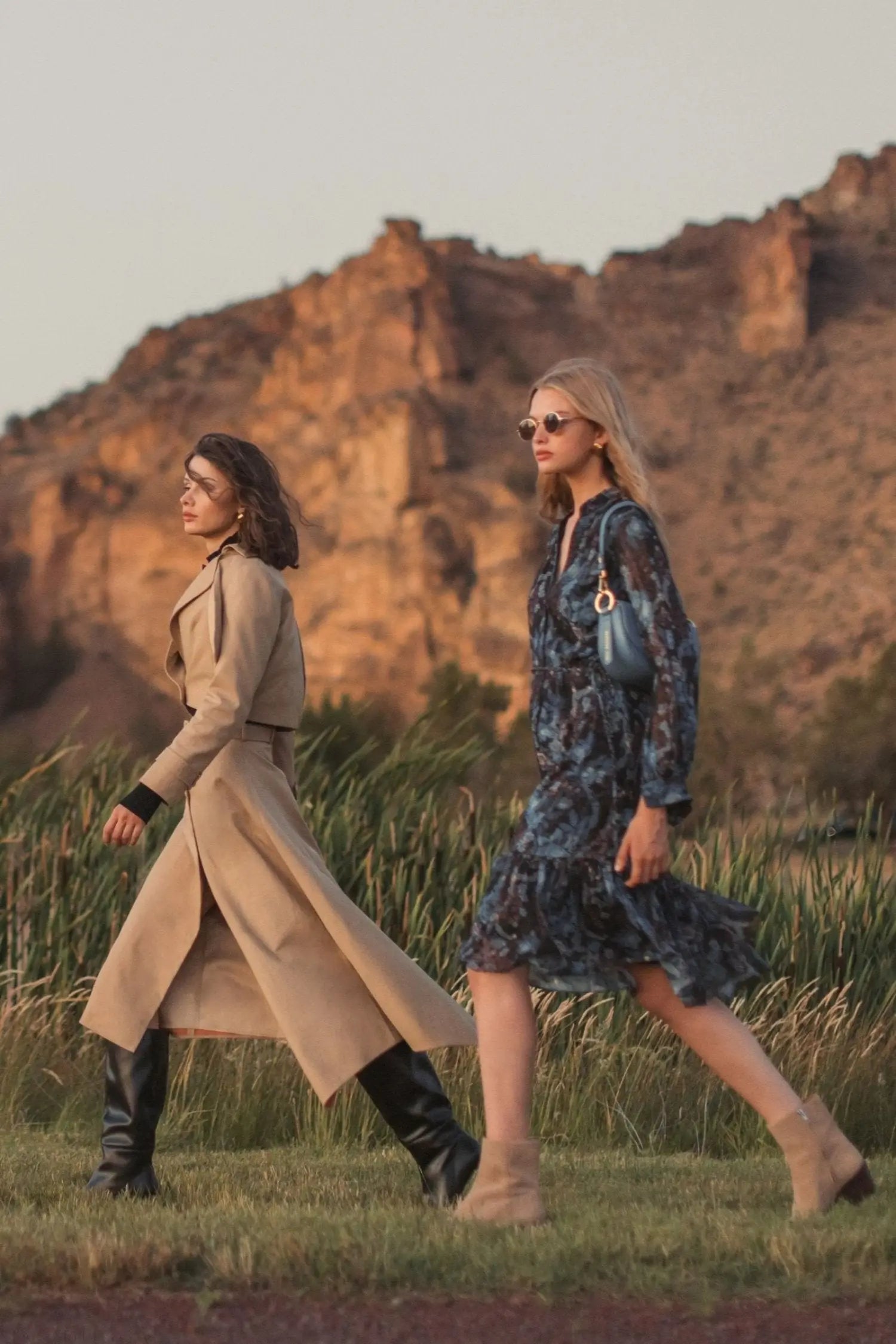 Blue Lurex Chiffon Bishop Sleeve Button Up Midi Dress